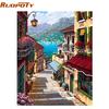 Frame 40x50cm Coffee Town Landscape Painting By Numbers Wall Art Diy Oil Painting Home Decor For Room Decoration