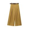 Kaslead New Arrival Women's Clothing Fashion Style Fashion All-Match with Belt Silk Satin Casual Straight Pants