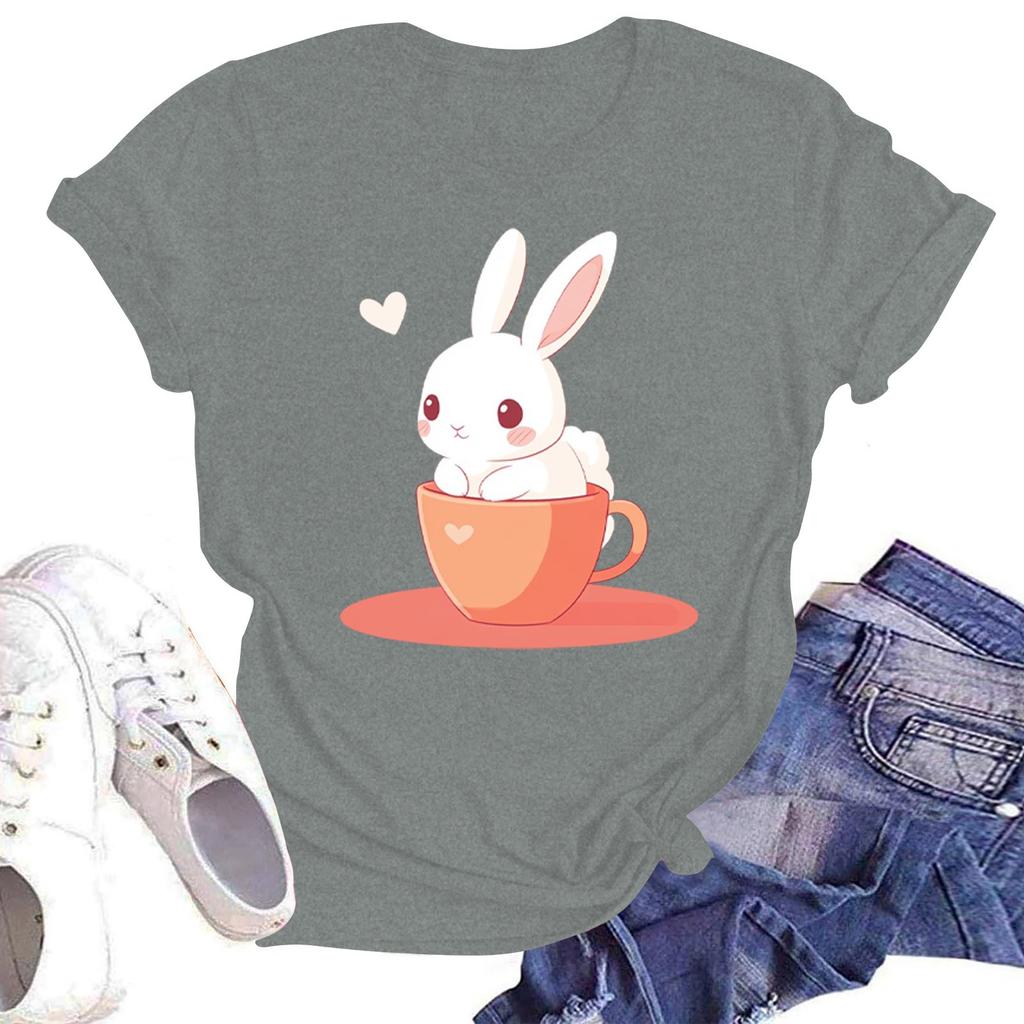 Женская повседневная футболка с круглым вырезом и короткими рукавами с принтом