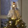 Christmas Tree Topper with Light Lighting 2D Acrylic Angel Figurine Xmas Treetop Decor Festival Party Christmas Tree Ornament