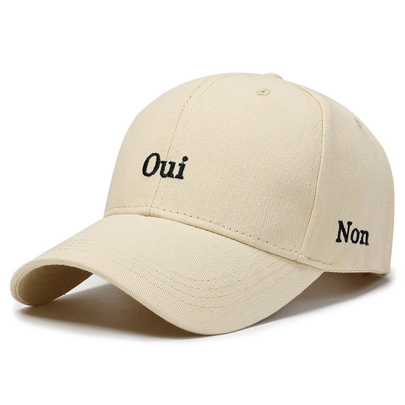 Embroidery Oui Letters Non Duck Cap Girl Spring Autumn Outdoor Sports Running