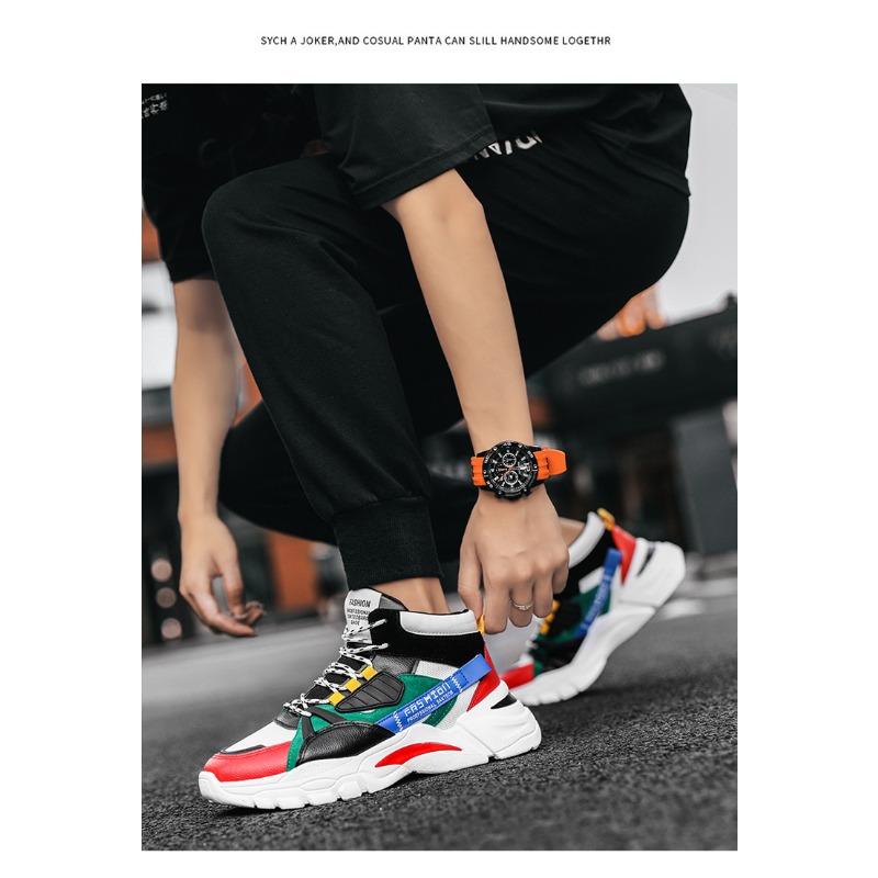 Men S High Top Breathable Korean Style Casual Sneakers For Students