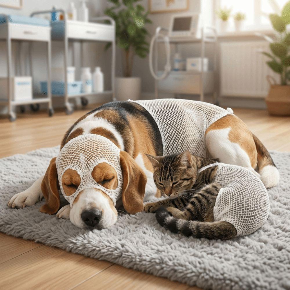 Elastic Pet Protection Cover Breathable Knee Paw Net Sleeve Pet Mesh Bandage Spayed Pet