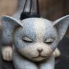 Статуя кошки, солнечный свет, водонепроницаемая, садовая скульптура котенка, светящаяся статуя котенка, наружное ландшафтное освещение для украшения патио, двора