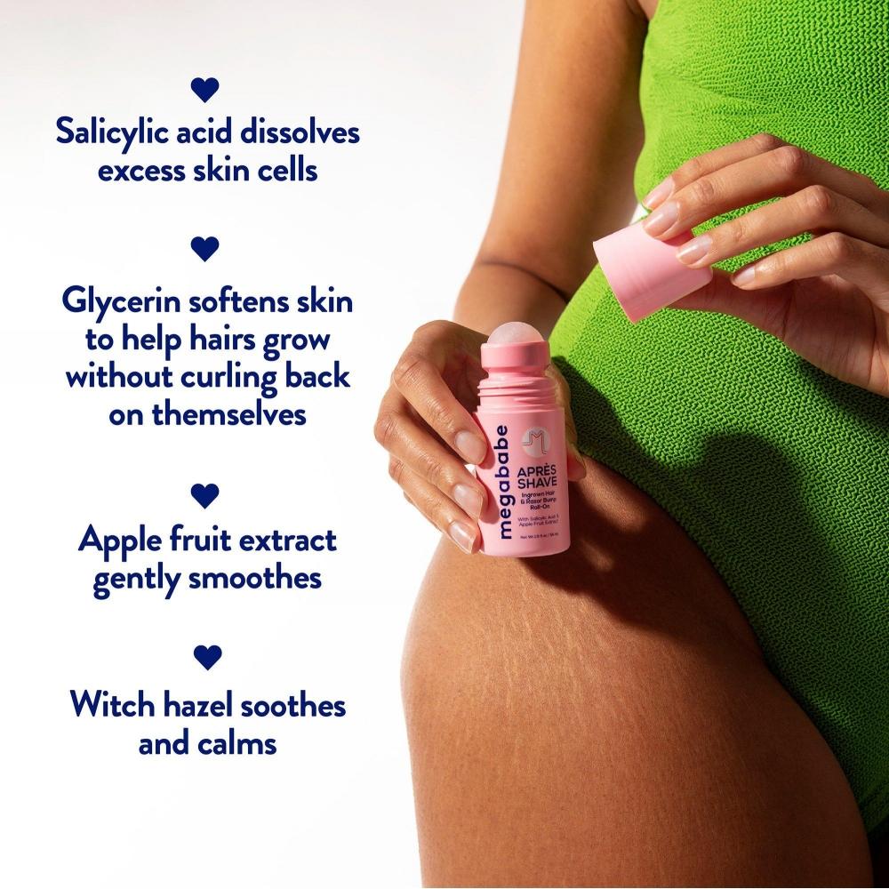 Megababe Apr S Shave   Ingrown Hair   Razor Bump Roll On 1.9 Oz