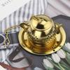 Изысканный чайник в форме цветка специй, ситечко для заваривания чая из нержавеющей стали, позолоченный подвесной фильтр на цепочке, кухонные принадлежности для чая