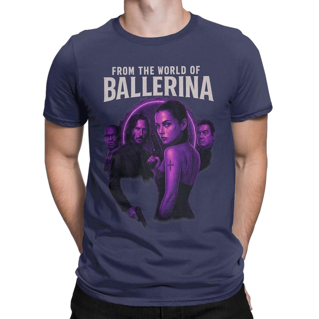 From the World of John Wick Ballerina 2025 Movie T Shirt Summer Harajuku T Shirts Men 100 Cotton ONeck Plus Size Top Tees Top