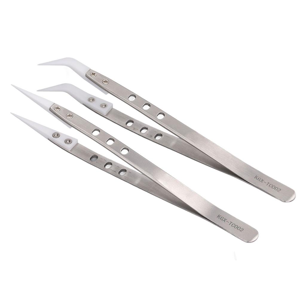 2 шт. пинцеты для технического обслуживания из нержавеющей стали, керамические, прямые, изогнутые, инструменты для ремонта электроники