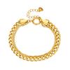 Двухслойный браслет-цепочка curb с позолотой, изящная регулируемая Miami Cuban Link для женщин, модные уличные украшения