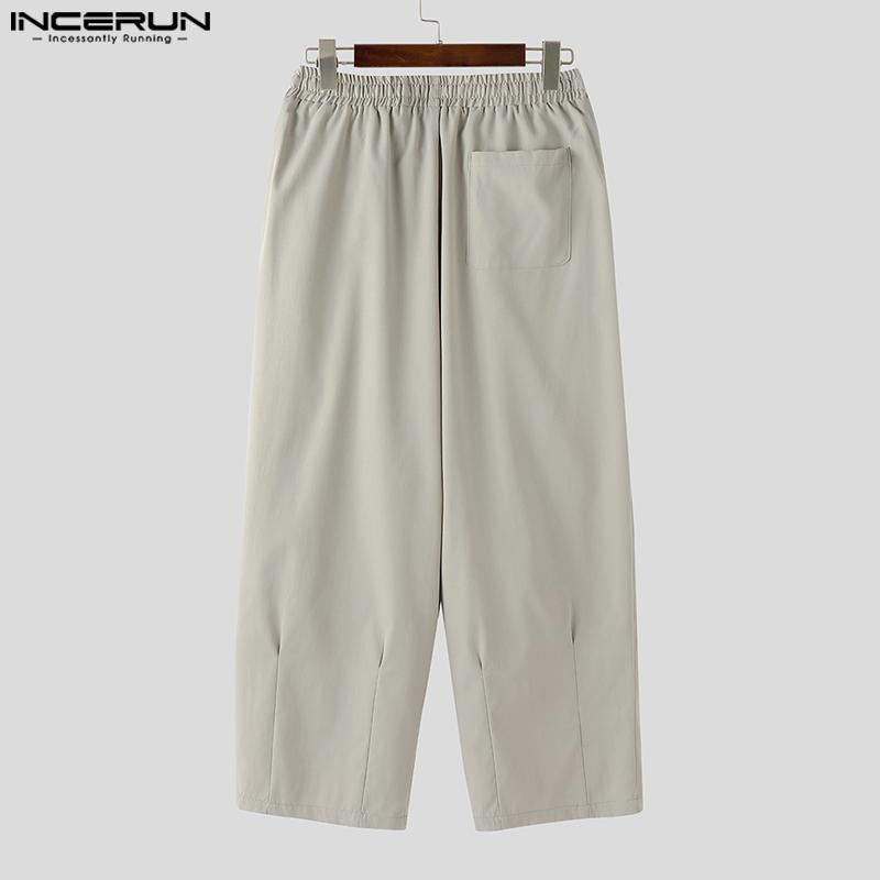 INCERUN Мужские брюки на кулиске Повседневные с эластичной талией Длинные Свободные Большого размера Брюки