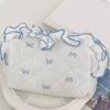 Bow Print Large Capacity Pen Case Flounce Makeup Lipstick Bag Portable Stationery Storage Bag  Kids