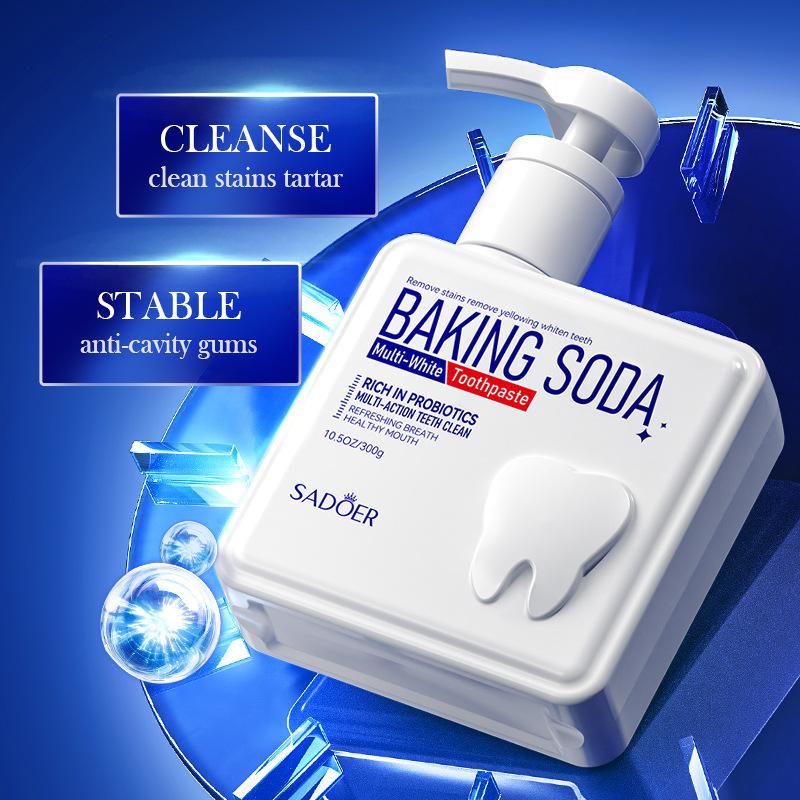 Зубная паста с насосом SADOER Пищевая сода Пробиотики Чистые зубы Свежесть рта