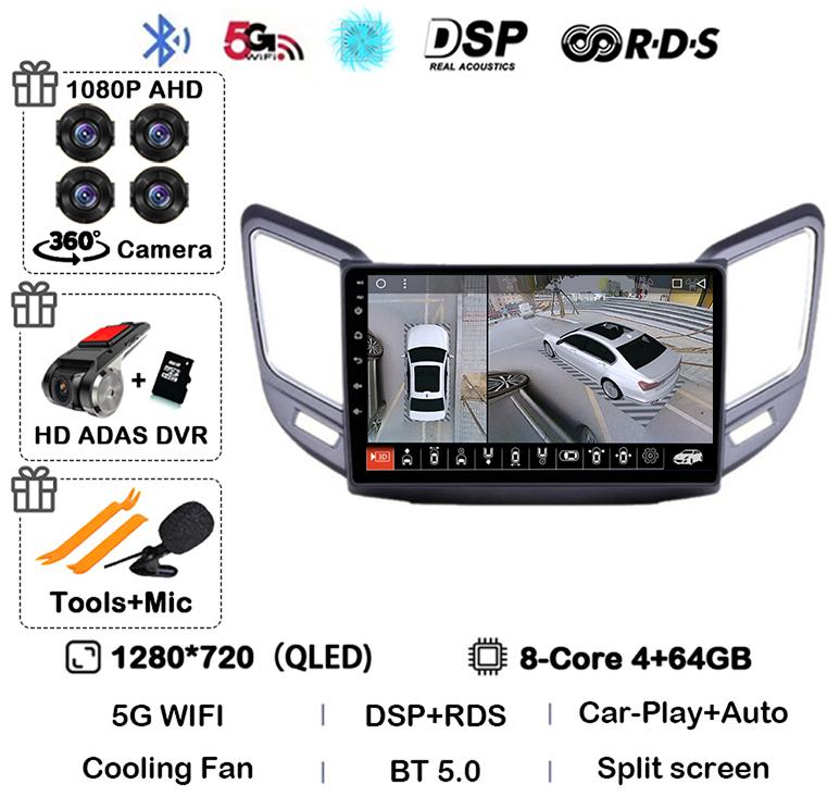 Android 14 Carplay Auto For Changan CS15 2016 2017 2018 2019 2020 Multimedia Car Radio Player WIFI+4G Stereo Touch Screen DSP