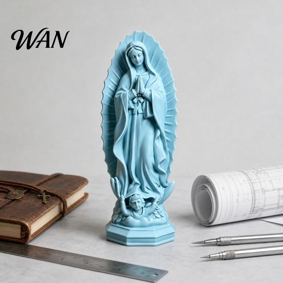 Catholic Statue Resin Virgin Mary Statue, Religious Sculpture, Blessed Holy Figurine Mother for Home Desk Decor
