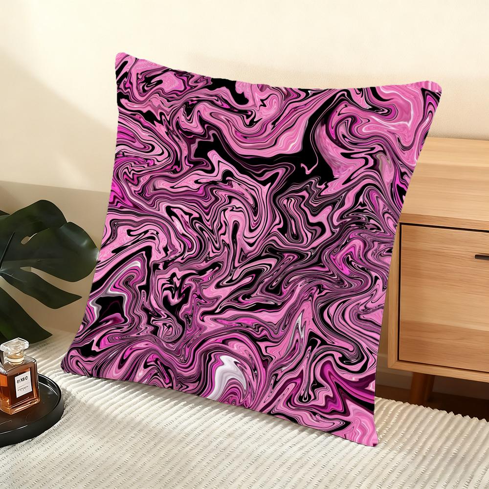 Подушка с чехлом 'Fluid Wave Art' Мягкий коротковорсовый чехол для подушки Гладкая уютная текстура Эстетичный чехол для подушки Декор для дома