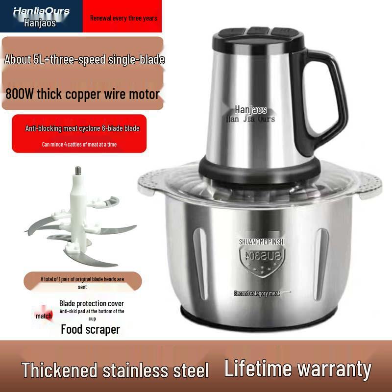 High-Power Multifunctional Meat Grinder & Food Processor with Dough Kneading