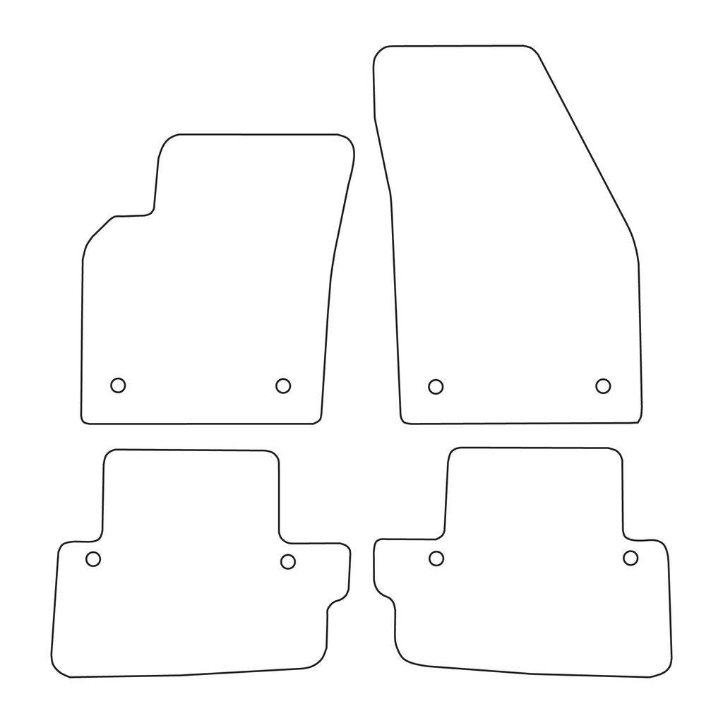 [Blm]Vl020 Black - Set Of Velour Floor Mats To Fit Volvo C70 Ii 2006-2013 - Black Trim