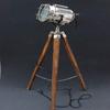 Wood Studio Floor Tripod Stand Spotlight Lamp
