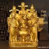 Статуэтка Будды Пяти Богов Богатства для Привлечения Процветания – Идеально для Декора Бара, Стойки или Коридора и Подарков на Новоселье