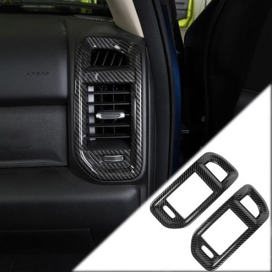 Carbon Fiber Console Side Air Condition Vent Outlet Decor For Dodge Ram 1500 18+
