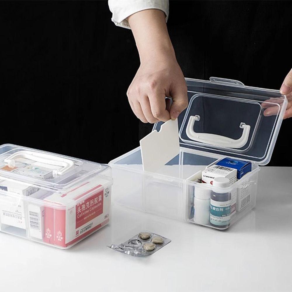Прозрачная коробка для неотложной медицинской помощи большой вместимости, прочная коробка для хранения лекарств
