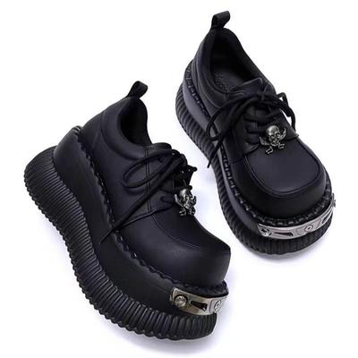 Японские туфли-маффины на платформе в стиле Millennium Harajuku Spice Girls, весенние туфли-маффины из кожи в стиле ретро 2024 года, панк-обувь