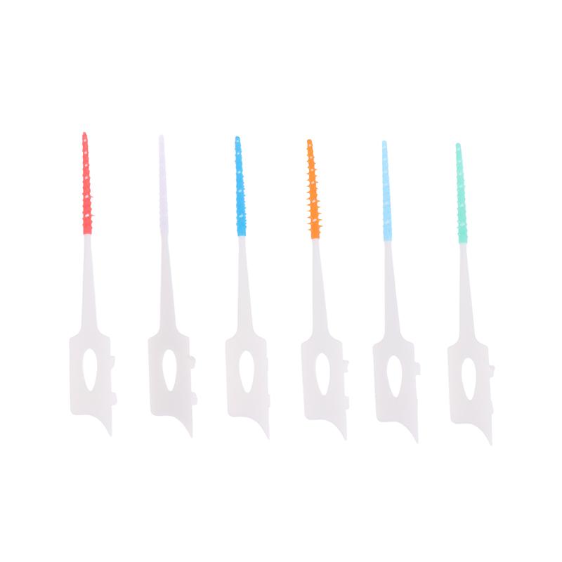 40 шт. межзубных силиконовых щеточек, зубочистки для зубов, чистящая щетка с нитью, инструмент для гигиены полости рта