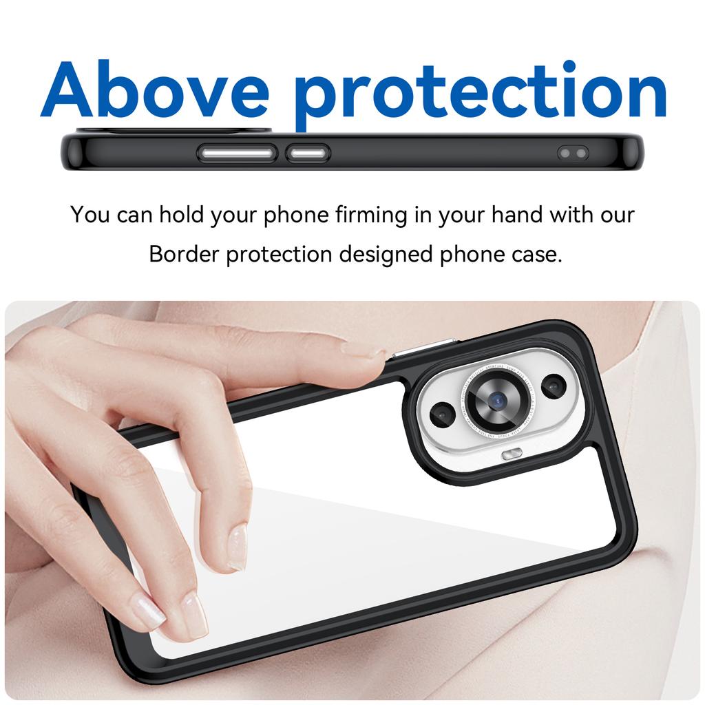 Для Huawei Nova 12S Прозрачный чехол Чехол-бампер для Nova 12S Жесткий полупрозрачный Мягкая рамка Телефонный бампер Для Huawei Nova 12S