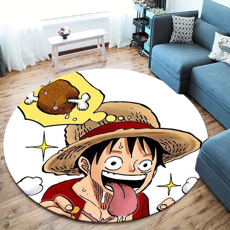 Ковер круглый с изображением Манки Д. Луффи из One Piece, ковер для гостиной, спальни, дивана, игровой комнаты, нескользящий коврик