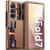 Чехол-бумажник с RFID-защитой и держателем для карт для Samsung Galaxy Z Fold 7 [Защита шарнира] [Защита камеры] Ударопрочный силиконовый защитный чехол для телефона-Золотой
