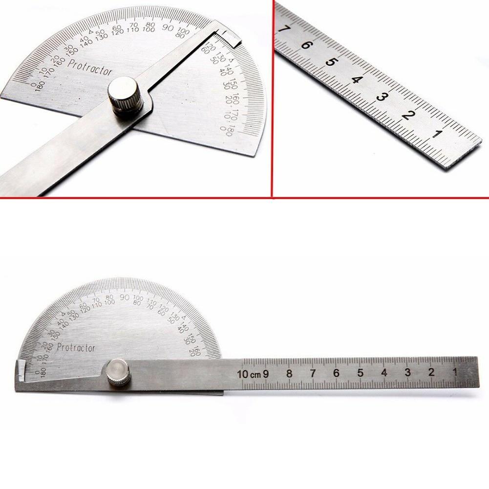 SAE Protractor 0-180° Rotary Angle Finder Stainless Steel Machinist Ruler