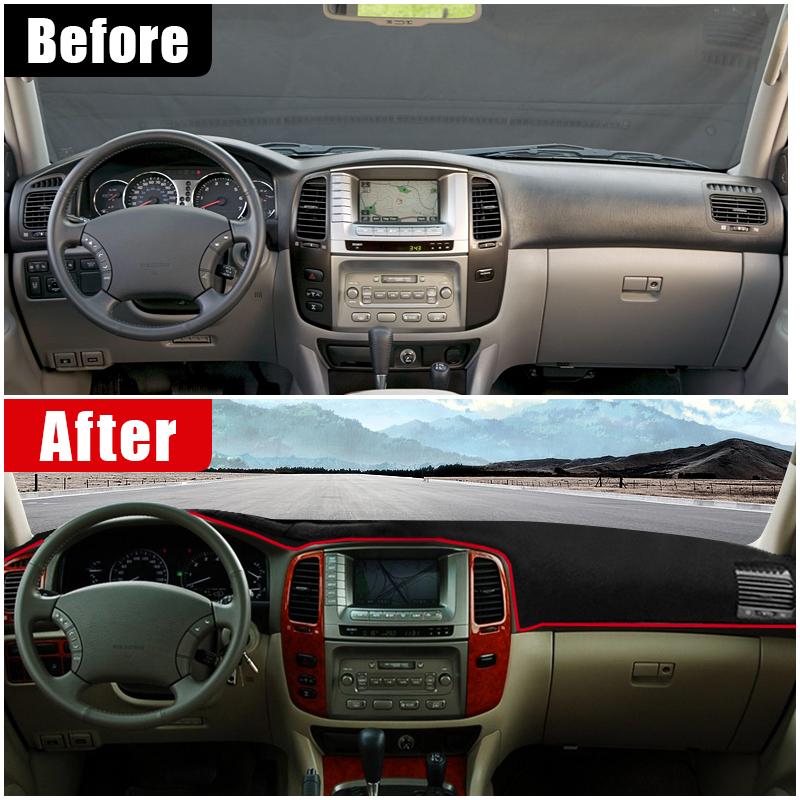 Чехол на приборную панель автомобиля, защитный коврик от ультрафиолетового излучения, нескользящие коврики для Toyota Land Cruiser 100 LC100 1998-2003 2004 2005 2006 2007