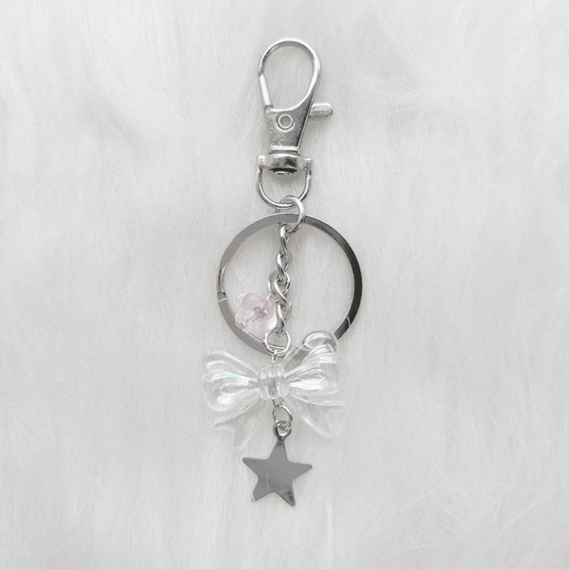 Bowknot Butterfly Charm Keyring Backpack Decoration Handmade Pendant Keyring Fashion Bag Charm Sweet Cool Keychain