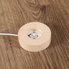 Wooden Led Light Display Base Glass Resin Art Ornament Wooden Night Lamp