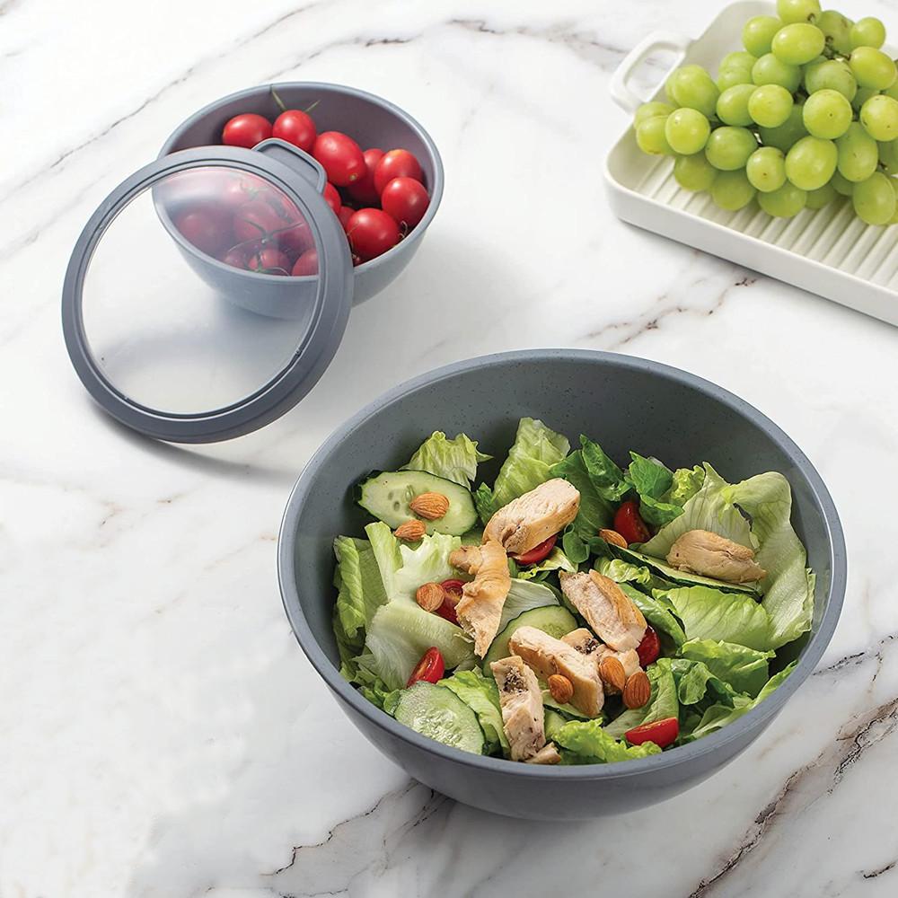 12 шт. Пластиковые миски для гнездования, миски для смешивания салата с крышками, 6 наборов герметичных контейнеров