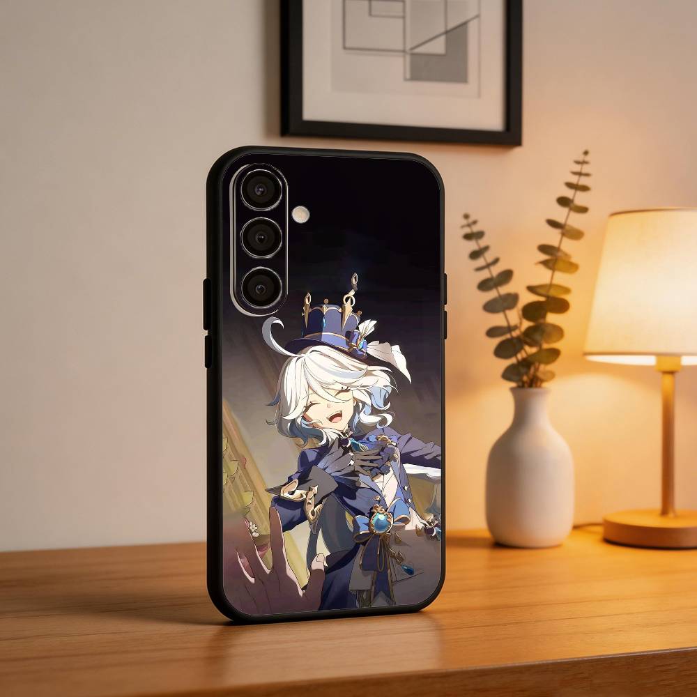 Чехол для телефона Fennina G-Genshin I-Impact для Samsung A73, A21s, A22, A31, A32, A52, A53, A71, A80, Мягкий черный корпус