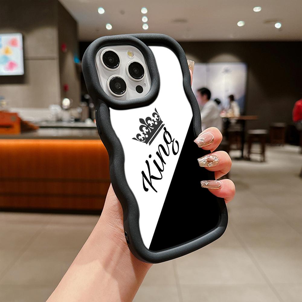 Мягкий чехол для телефона Macaron Big Wave для iPhone 11 12 13 14 15 Samsung A13 A14 A15 A23 A24 A25 A54 A55 Xiaomi Redmi Note 13, чехол A17 Пара Queen King