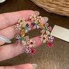 1 шт. Клипса на ухо Серьга Декор в форме красочного цветка Клипса на кость уха Яркий цвет Женская универсальная серьга