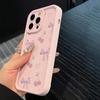 Девочковый розовый чехол для телефона с узором из вишневых бантиков, противоударный, противоскользящий, для iPhone 17 16 Pro Max 15 14 13 12 11 XS X XR 7 8 Plus 16e