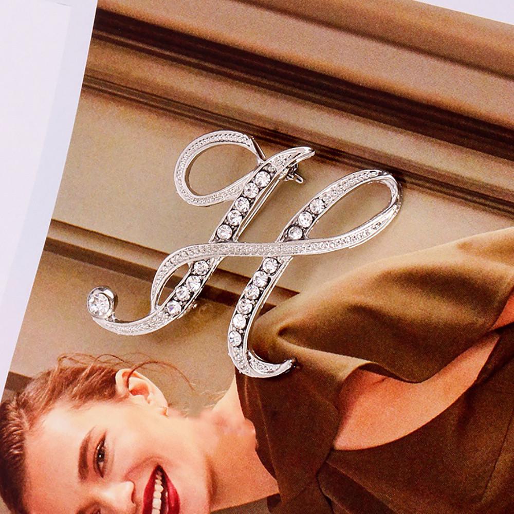 1шт кристалл 26 английских букв брошь булавка пара мемориальные украшения любовь подарки