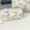 Vintage Fresh Floral Pencil Bags Korean Style Cute Multi-Functional Handbag Student Pencil Cases Stationery Supplies
