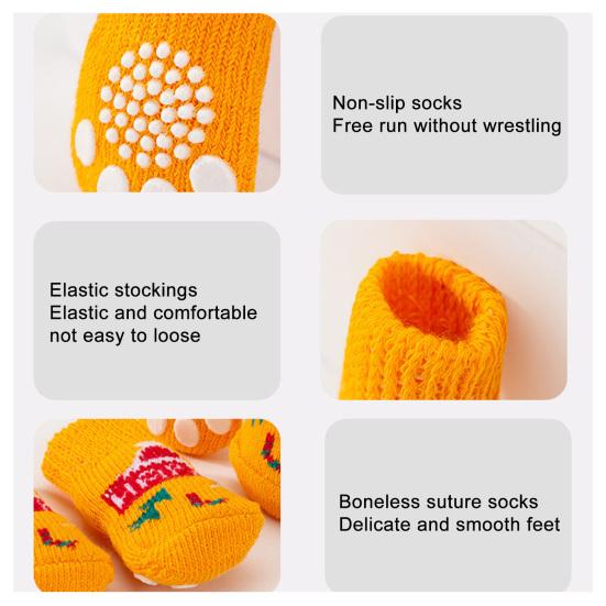 4 шт. носки для домашних животных, хорошая эластичность, сохраняют тепло, мягкая обувь для кошек и собак, носки, товары для домашних животных