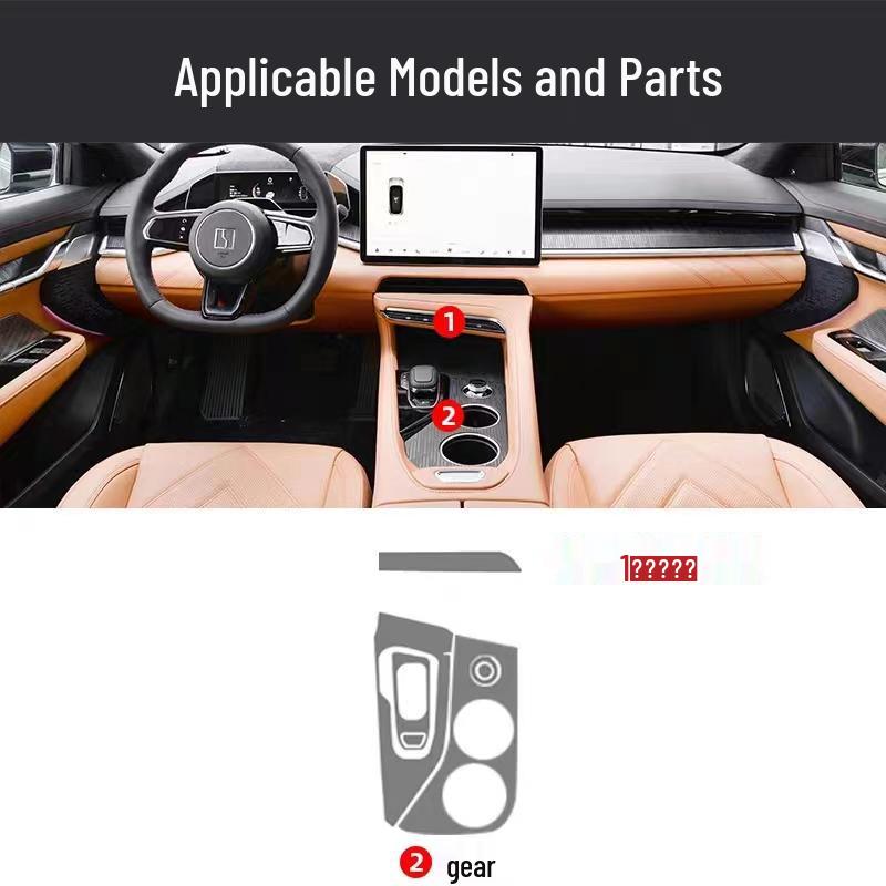 Zeekr 001 Smoked Headlight Film, Transparent Interior & Taillight Film, TPU Dashboard Screen Protector, Wear-Resistant