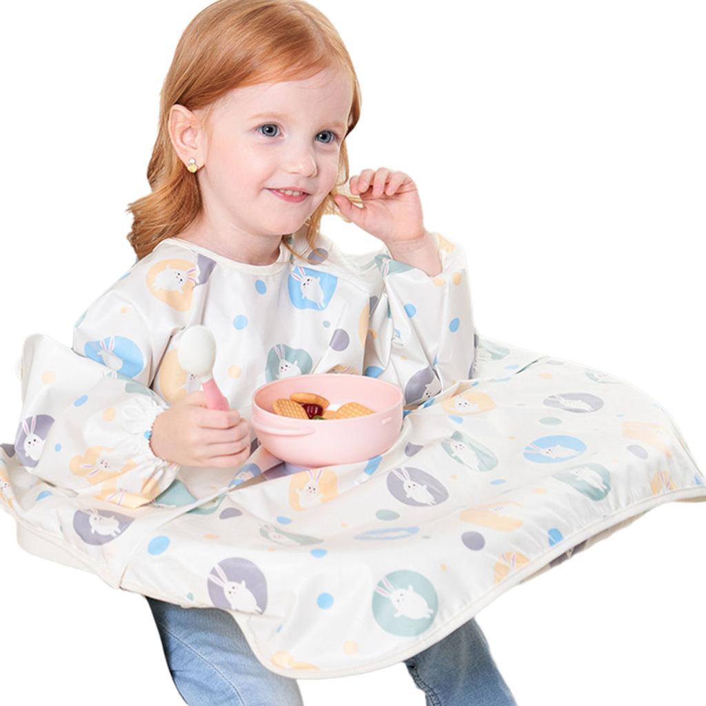 Waterproof Feeding Bib Apron for Baby and Toddler Full Coverage Coverall Smock Highchair Cover Keeping Clothes Clean