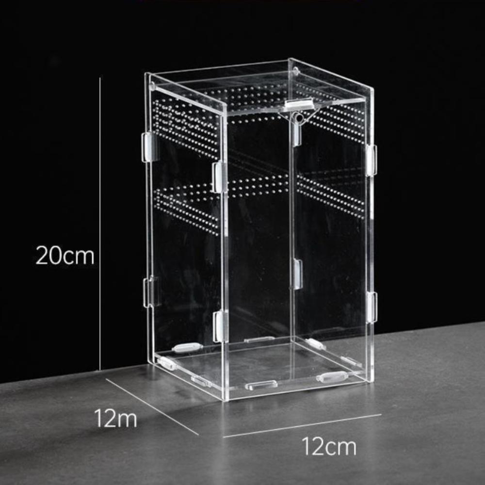 Anti-Escape Reptile Habitat Clear Spider Feeding Case Durable Lizard Breeding Box for Chameleon