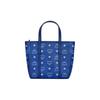 MCM Silver Tone Metal Hardware Faux Leather Tote Shopping Bag Mini Women tote bags Blue MWPFAMT081F001