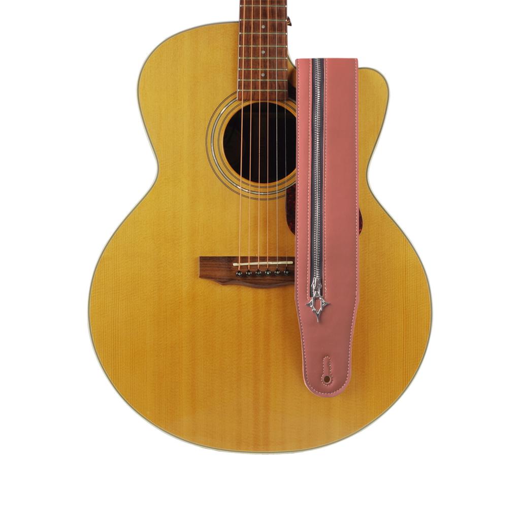 Guitar Strap Zipper Leather Straps Acoustic Guitar Accessories for Bass Electric Guitars Adjustable