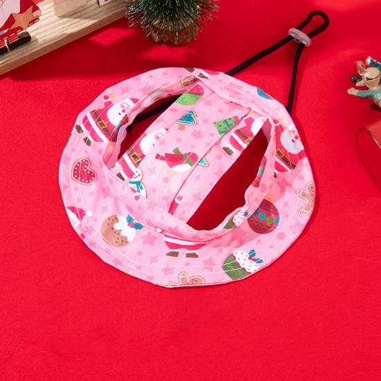 Pet Sun Hat with Ear Holes Adjustable Tie-Dyed Bucket Hat Outdoor Round Brim Sun Protection Hat for Small Medium Dogs Cats