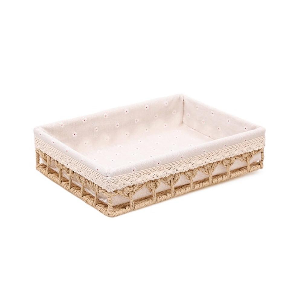 Hollow Out Tabletop Fruit Container Hand Woven Straw Storage Basket Bin  Home Decor