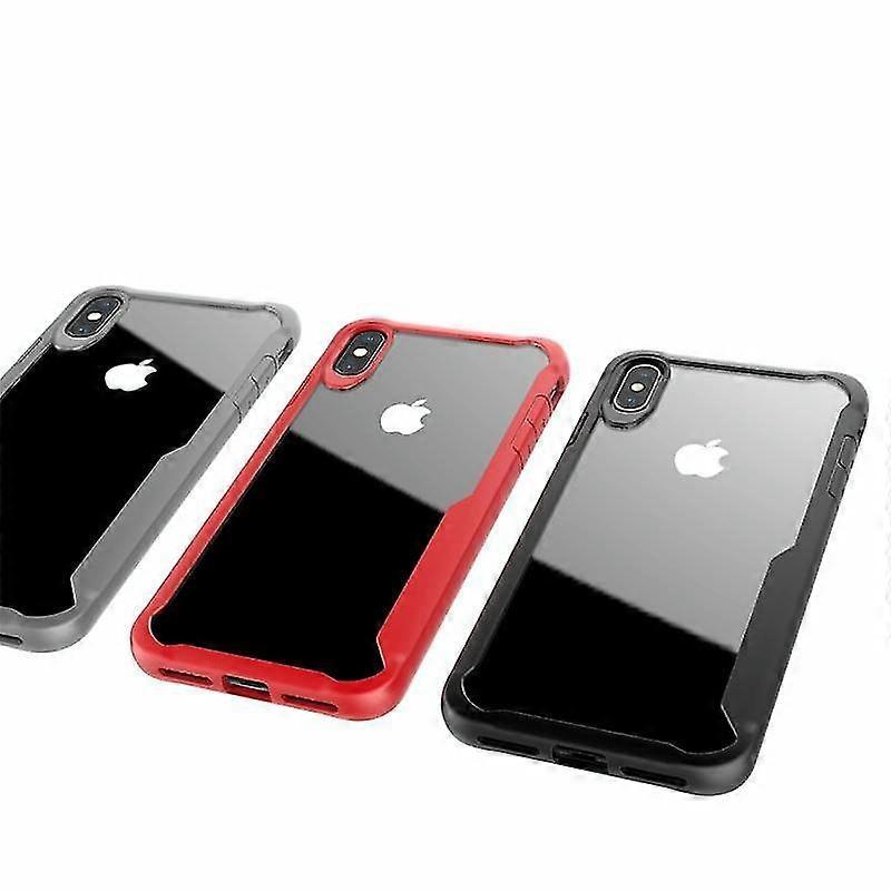 Case Cover For Iphone Xs Transparent Pc + Tpu Full Coverage Shockpro Protective Case (red)